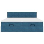 VidaXL Cadre de lit ottoman avec matelas bleu foncé 180x200 cm velours