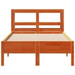 vidaXL Cadre de lit sans matelas cire marron 75x190 cm bois pin massif