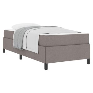 vidaXL Lit à ressorts avec matelas Taupe 90 x 190 cm tissu