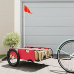 vidaXL Remorque de vélo rouge tissu oxford et fer