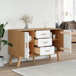 vidaXL Buffet OLDEN blanc et marron 114x43x73 5 cm bois massif de pin
