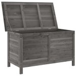 vidaXL Boîte de rangement de jardin anthracite bois massif de sapin