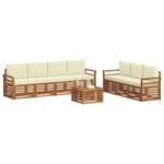 vidaXL Ensembles de canapés 8 pc Naturel et Crème Bois d'Acacia Massif
