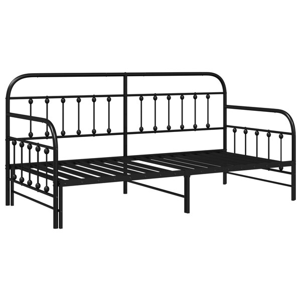 Lit banquette avec lit gigogne vidaXL Noir 107x203 cm Acier