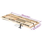 vidaXL Sommier à lattes Marron 90 x 190 cm Bois de hêtre massif