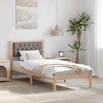 vidaXL Cadre de lit avec tête de lit Taupe 80 x 200 cm Pin massif