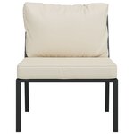 vidaXL Chaises de jardin et coussins sable lot de 2 60x74x79 cm acier