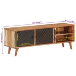 vidaXL Meuble TV 112x30x40 cm bois d'acacia massif