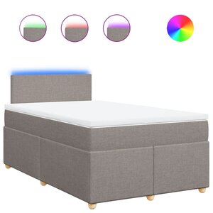 vidaXL Sommier à lattes de lit avec matelas Taupe 120x200 cm Tissu