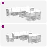 vidaXL Ensemble de canapé de jardin 9 Pièces Beige polyrotin