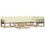vidaXL Ensemble de canapés d'extérieur 6 Pièces Blanc et crème
