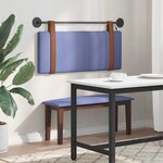 vidaXL Tête de lit suspendue Avec lumière LED Bleu denim PU antique
