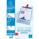 Bloc 50 Pochettes Perforées Pp Lisse Quick Doc - A4 - Cristal - X 20 - Exacompta