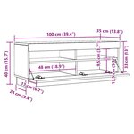 vidaXL Meuble TV avec lumières LED gris béton 100x35x40 cm