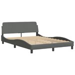 vidaXL Cadre de lit avec LED sans matelas Hvar gris foncé 120x200 cm tissu
