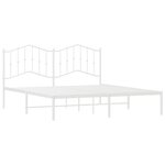 vidaXL Cadre de lit métal sans matelas et tête de lit blanc 160x200 cm