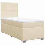vidaXL Sommier à lattes de lit et matelas Crème 90x190 cm Tissu