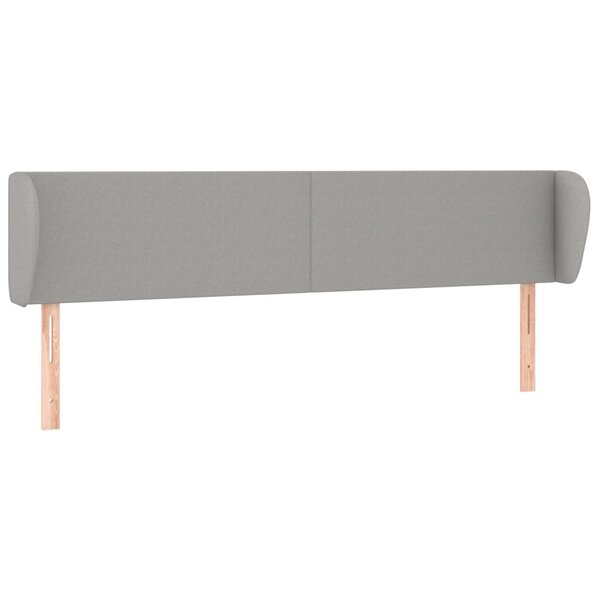 vidaXL Tête de lit avec oreilles Gris clair 203x23x78/88 cm Tissu