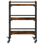vidaXL Chariot de cuisine chêne fumé 50x35x75 5 cm bois d'ingénierie