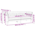 vidaXL Canapé Chesterfield 3 places taupe tissu