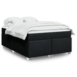 vidaXL Sommier à lattes de lit avec matelas Noir 140x190 cm Tissu