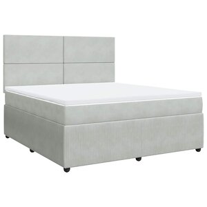 vidaXL Sommier à lattes de lit et matelas Gris clair 180x200cm Velours