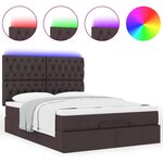 VidaXL Cadre de lit ottoman avec matelas marron foncé 140x190 cm tissu