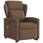 vidaXL Fauteuil inclinable de massage électrique Marron Tissu