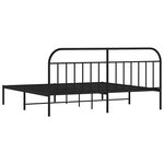 vidaXL Cadre de lit métal sans matelas avec tête de lit noir 193x203cm