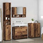 vidaXL Ensemble de mobilier de salle de bain 4 Pièces Bois Ancien