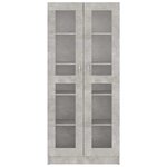 vidaXL Armoire à vitrine Gris béton 82 5x30 5x185 cm Bois ingénierie