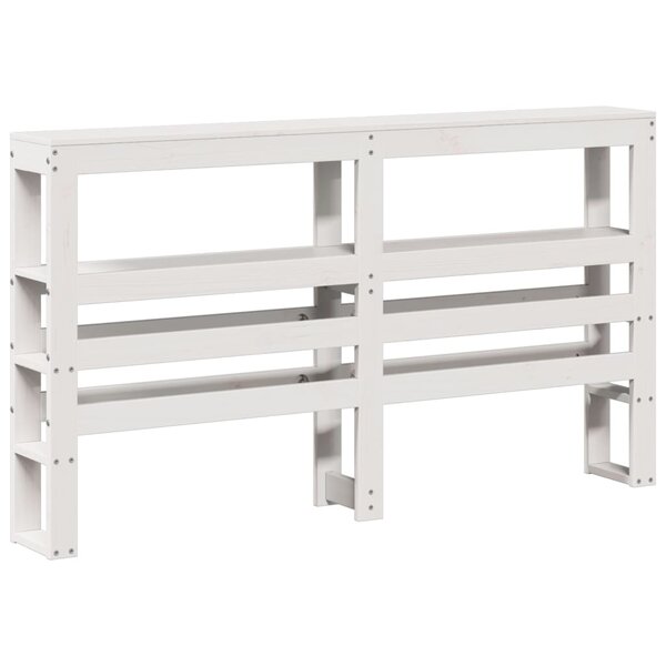 vidaXL Tête de lit avec étagères blanc 150 cm bois massif de pin