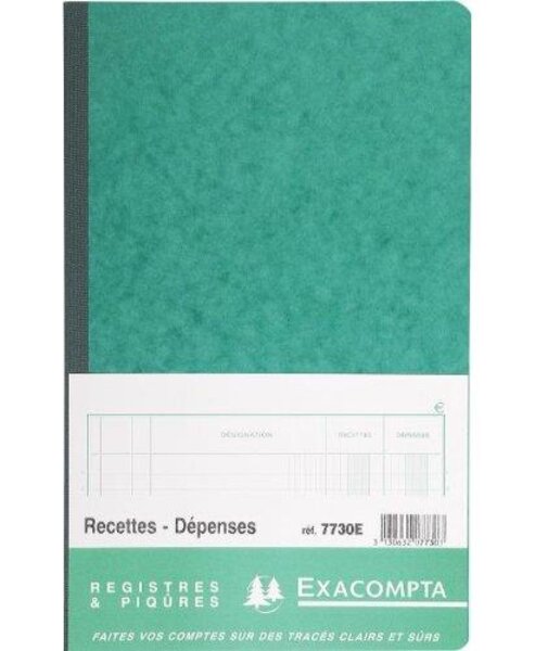 Piqure 32/19,5 Recettes-Dépenses 80 Pages 7730E EXACOMPTA