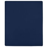 vidaXL Draps-housses Jersey 2 Pièces Bleu marine 90x200 cm Coton