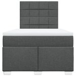 vidaXL Sommier à lattes de lit avec matelas gris foncé 120x190cm tissu