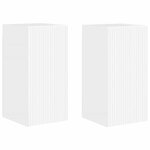 vidaXL Meuble TV mural 2 Pièces Blanc Brillant 30 x 31 x 60 cm