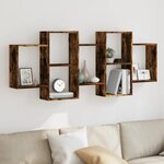 vidaXL Étagère murale chêne fumé 159x18x65 cm bois d'ingénierie