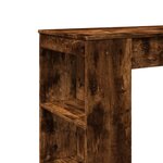 vidaXL Table de bar avec étagères chêne fumé bois d'ingénierie