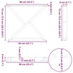 vidaXL Pieds de table à manger 2 pièces Noir 90 x (72-73 3) cm Acier
