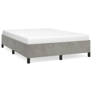 vidaXL Cadre de lit sans matelas gris clair 152x203 cm velours
