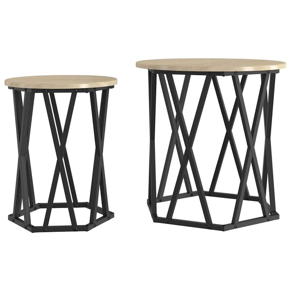 vidaXL Table basse 2 Pièces Chêne sonoma 50 x 50 x 50 cm
