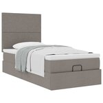 vidaXL Lit ottoman avec matelas taupe 100x200 cm tissu