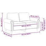 vidaXL Canapé à 2 places Jaune 120 cm Velours