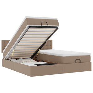 VidaXL Cadre de lit ottoman et matelas cappuccino 200x200cm similicuir