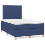 vidaXL Sommier à lattes de lit matelas et LED bleu 120x190 cm tissu