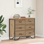vidaXL Commode chêne artisanal 91 x 35.5 x 74.5 cm Bois d'ingénierie
