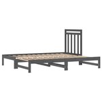 vidaXL Lit coulissant Gris 2x(90x200) cm Bois de pin massif