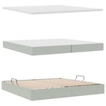vidaXL Lit de rangement LED avec matelas Gris clair 200 x 200 cm
