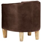 vidaXL Fauteuil Marron foncé Cuir véritable