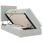 vidaXL Lit de rangement LED avec matelas Gris clair 90 x 200 cm